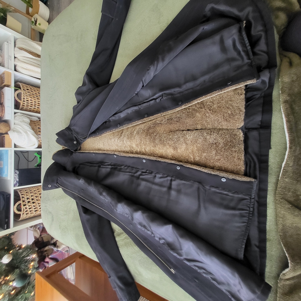 Danier Women's/Men's Black Winter Coat with Removable Real Fur Lining + Hood